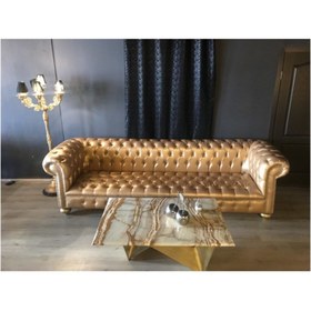 Resim 3A Mobilya A Mobilya Gold Leather Chesterfield 