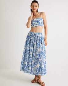 Resim Koton X Melis Ağazat - Çiçekli Fisto Crop Büstiyer İnce Askılı Slim Fit 