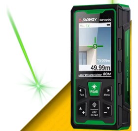 Resim Sevgift SW-80GQ Yeşil Lazerli 80 Metre Kameralı Lazermetre | Şarjlı ve IP68 Korumalı 