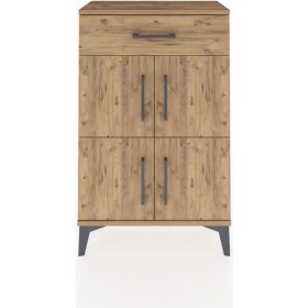 Resim Arges Komodin Tek Raflı Tek Çekmeceli 4 Kapaklı 60X30X96 Çam-Çam 