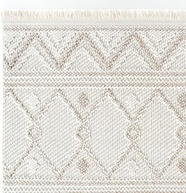 Resim Cool Halı Mikasa MKS 03 Beyaz Bej Yumuşak Dokulu Halı Kilim Salon Koridor Kesme Halı Dokuma Makine Halısı 