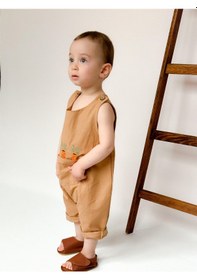 Resim Miababy Nakışlı Yazlık Efil Tulum Kahverengi 