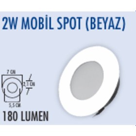 Resim 2w Mobil Beyaz Spot 3000k 3000K 