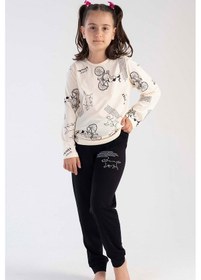 Resim Kız Çocuk Uzun Kol Bej Pijama Takımı C3t0n3o118 001 