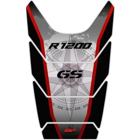 Resim GP Kompozit BMW R 1200 GS 2008-2012 Uyumlu Tank Pad Siyah-Kırmızı 