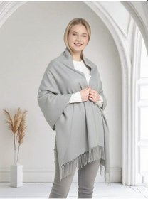 Resim Pashmina Püsküllü Omuz Şalı Gri 