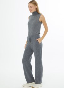 Resim Beli Lastikli Triko Pantolon - GRİ / 40 