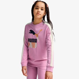 Resim Puma T7 Crew Tr Çocuk Pembe Sweatshirt 