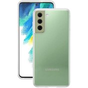 Resim Samsung Galaxy S21 Fe Uyumlu Şeffaf Tıpalı Kamera Çıkıntılı Kılıf 