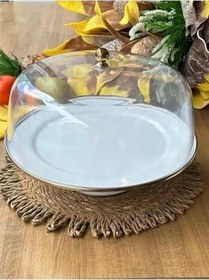 Resim Whıte Pearl Emaye Kek Fanusu 