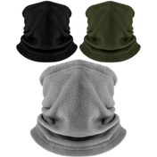 Resim Boyun Isıtıcı 3 Adet Kışlık Polar Boyun Isıtıcı Rüzgar Geçirmez Atkı Kalın Boyunluk Atkı Termal Koşu Boyun Isıtıcı Balaklava 