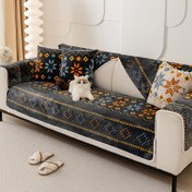 Resim 1 Adet Senhua Peluş Koltuk Yastığı - Modern Geometrik Desen, Kaymaz & Aşınmaya Dayanıklı Kısa Pelüş Kumaş, Makinede Yıkanabilir Evcil Hayvan Dostu 1-4 Kişilik Kanepe Örtüsü, Sıcak ve Rahat Oturma Odası Dekoru 