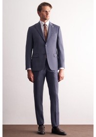 Resim İmza - Lacivert Kırlangıç Yaka Kendinden Desenli Esnek Bel Slim Fit 6 Drop Takım Elbise 1001255168 Lacivert 