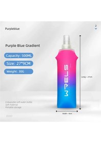 Resim Tpu Açık Spor Şişe Katlanır Yumuşak Şişe İçecek Taşınabilir Su Şişesi Koşu Kamp Pink Purple 500ml Pink Purple 500ml 