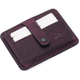 Resim Westpolo Carpi Kağıt Para Bölmeli Unisex Crazy Eskitme Hakiki Deri Kartlık - Mor Mor 