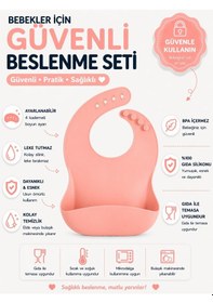 Resim Jojobebek Çocuk Silikon Mama Önlüğü (PEMBE RENK) Pembe 