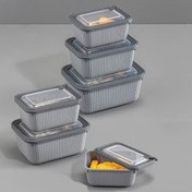 Resim 6'lı Vip Dikdörtgen Mikrodalga Ve Difrize Uygun Saklama Kabı Seti Gri 2x(1750,1050,600 Ml) Vienev