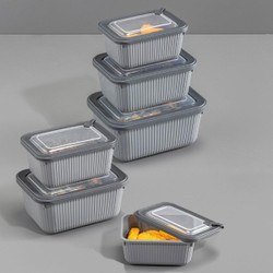 Resim 6'lı Vip Dikdörtgen Mikrodalga Ve Difrize Uygun Saklama Kabı Seti Gri 2x(1750,1050,600 Ml) 