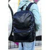 Resim Chekich CNT006 - Cilt Deri Erkek Sırt Çantası Sıyah 