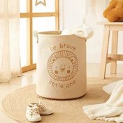 Resim Çocuk Odası Sevimli Aslan Jüt Keten Kumaş Oyuncak Sepeti 33 X 40 Cm Ocean Home Textile