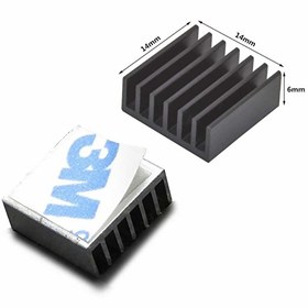 Resim 14x14x6mm Aluminyum Soğutucu Siyah M3 Yapıştırma Etiketli Raspberry Xbox Chipset Ekran Kartı Ram 