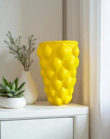 Resim Handmade Lemon Vase, Yellow Ceramic Fruit Vase, Modern Lemon-Themed Pot - Object-13 