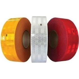 Resim Şerit Reflektör 50Mt Sarı -Kırmızı-Beyaz 