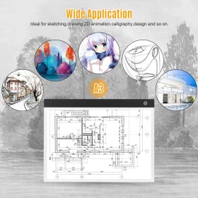 Resim Monozone A3 LED Işıklı Çerçeve Çizim Tableti Dijital Grafik Sanat Animasyon Eskiz Çizim Kopyalama 