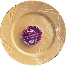 Resim Kullan At Parti Davet Sunum Servis Plastik Sert Mika Tabak - 26 Cm. - Krem - 6 Adetlik 5 Paket 