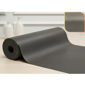 Resim Almital Mobilya Aksesuarlari Almital, 48 Cm X 5 M Antrasit Çizgi Desenli Suni Deri, Çekmece İçi Kaydırmaz Çekmece Halısı, raf örtüsü 