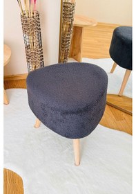 Resim Bohem Tarz Teddy Kumaş Üçgen Puf, Makyaj Taburesi, Bench, Füme 