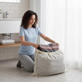 Resim Popüler Sepet Battal Boy 120X150 cm Mont Yıkama Filesi-extra Büyük, Dayanıklı, Nefes Alabilir Çamaşır Koruma Torbası 
