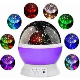 Resim Mobil Dünyası Yıldız Görünümlü Gece Lambası Renkli Masa Lambası Gökyüzü Projeksiyon - MB000X-2GXGK3 