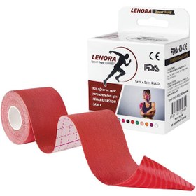 Resim Lenora Kinesiology Bandı Kırmızı Sporcu Bandı 5 x 5 M 