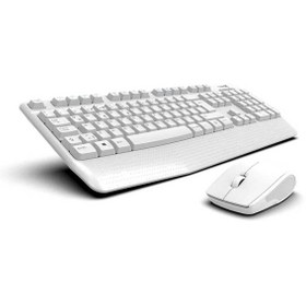 Resim TURBOX Workeys Office USB Kablosuz 2.4ghz Beyaz Multimedya Standart Q Kablosuz Klavye ve Mouse 