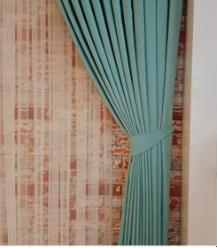 Resim Açık Turkuaz Renk Fon Kadife Perde Çift Kanat 1/3 Sık Pileli Dikim V-21 Açık Turkuaz 