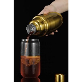 Resim Ahşap Standlı 12 Parça Çelik 750 ml Shaker Bar Tokmağı Jigger Seti Barmen Seti 
