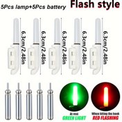 Resim Gece Balıkçılığı için Bite Float LED Işık Seti - Karanlıkta Parlayan 5 Adet Karışık Renkli Olta Işıkları, PVC, Pil ile Çalışan (3.6V), Tüm Balıkçılar İçin Uygun 