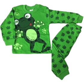 Resim AyCaTa Unisex Kurbağa Desenli Çocuk Pijama Takımı 