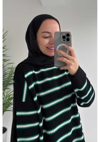 Resim Kahijab Lady Triko Tunik - Siyah/yeşil Siyah 