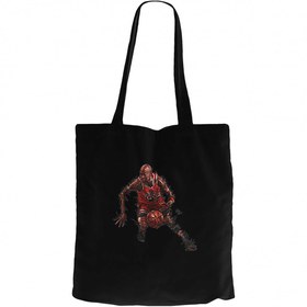 Resim Micheal Jordan 23 Silhouette Siyah Fermuarlı Bez Çanta Gabardin - Siyah 