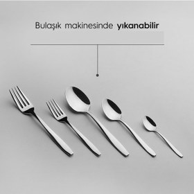 Resim Nehir Sahra Sade 6 Kişilik 36 Parça Çatal Kaşık Bıçak Takımı Gümüş 
