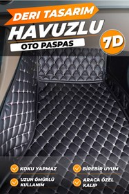 Resim stiloto Renault Megane 4 Uyumlu Özel Dikim Deri 7d Havuzlu Paspas 