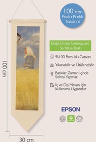 Resim Van Gogh Duvar Halısı, Sanat Serisi Dekor, 100cm Kanvas Flama Askılı Duvar Örtüsü NO:755 - Renkli - 4 / 30 x 100 