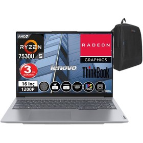 Resim ThinkBook 16 Gen6 ABP Amd Ryzen 5 7530U 16GB 2TB SSD 16" WUXGA (1920x1200) FDOS TB21KK001ATR03+ Çanta 