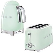 Resim Smeg TSF02PGEU 2x4 Pastel Yeşil Ekmek Kızartma Makinesi ve KLF04PGEU 1.7 L Isı Ayarlı Pastel Yeşil Kettle Set 