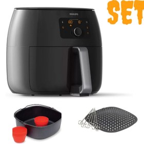 Resim Philips XXL 7,3 LT Kızartma, Fırınlama Izgara, Tüm Aksesuarlar İçinde Avantaj Set Airfryer, Lambader Hediye 