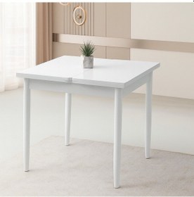 Resim Yanlardan Açılır Büyüyen Yemek Masası Beyaz 75 x 80 CM Sadece Masa 