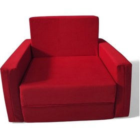 Resim Katlanır Yer Yatağı - Çocuk Koltuğu - Bebek Yatağı 0-5 Yaş Kırmızı 
