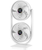 Resim EN SİGA Mini Fan | Taşınabilir Çift Başlıklı Sessiz Vantilatör | Type-C Girişli, 3 Kademel 